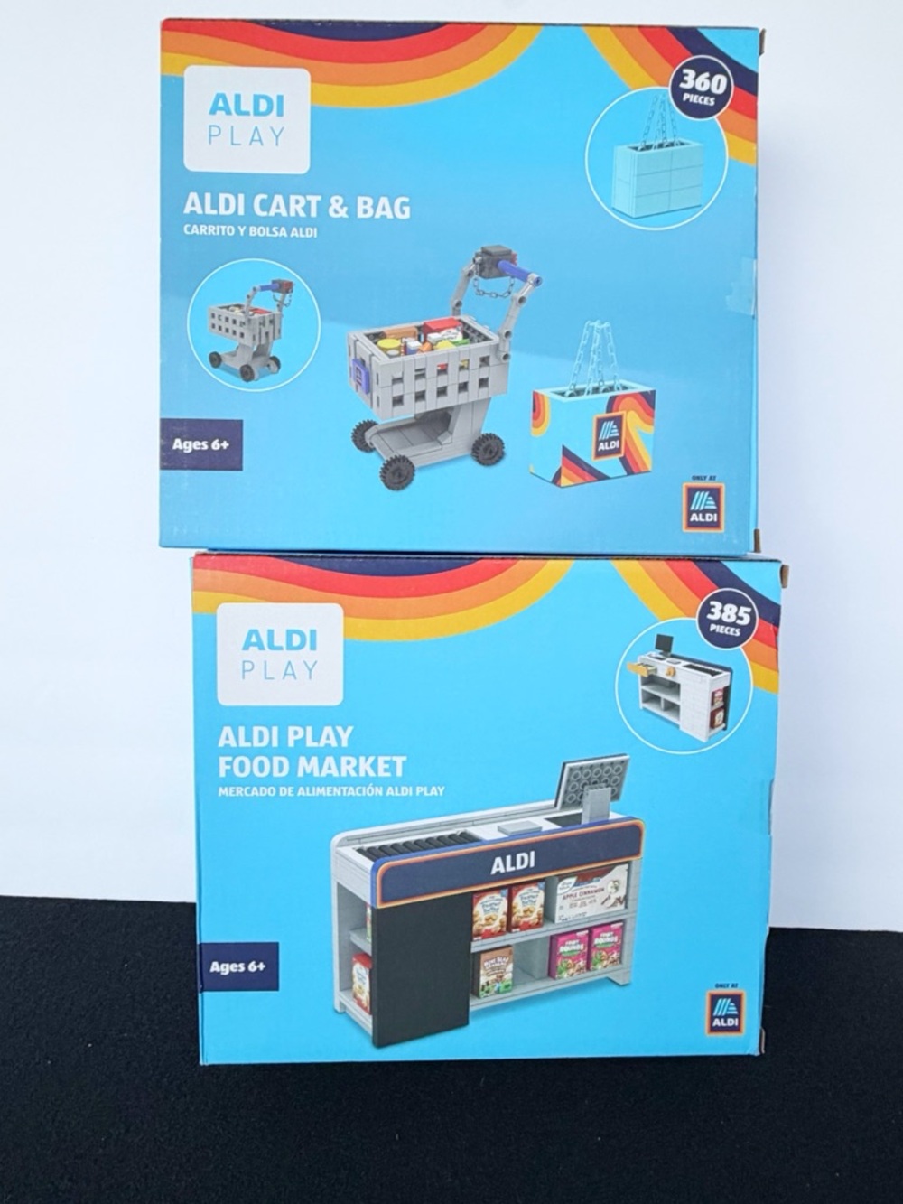 Aldi Food Market and Cart & Bag Building Block Set Toys